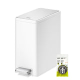 EKO Slim Small Bathroom Trash Can with Lid, Stainless Steel Small Garbage Can with Removable Inner Bucket