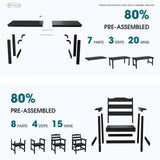 7 Piece Outdoor Dining Set, Patio Dining Table and 6 Chairs, All-Aluminum Frame