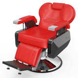 OmySalon Barber Chair Recline, Salon Chair for Hair Stylist Heavy Duty, Wide Seat 360 Degree Swivel, All Purpose Chair for Beauty Spa Barbershop Shampoo, Red