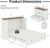 LUXOAK Full Murphy Cabinet Bed with with Storage & Charging Station