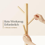 Coat Rack Sturdy Wooden Coat Rack Stand, Adjustable Coat Tree, Free Standing Tree Hanger Pipishell