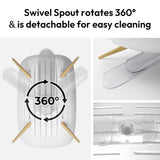 carrotez Dish Drying Rack, Dish Rack, Dish Drainer with Swivel Spout for Kitchen Counter, Auto Water Drainage, Durable, Rustproof, White