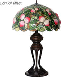 Tiffany-Style Lamp Table Peach Kapok Peony Glass Lampshade Desk