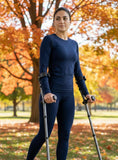 in-Motion Forearm Crutches | Spring Assist Crutches for Adults | Walking Crutch with Ergonomic Handle | Articulating Tips | Size Short (4'2" - 5'5") | Lightweight & Durable | Charcoal | 350lb Capacity