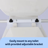 Foldable Toilet Safety Rail with Adjustable Height – Universal Fit for Standard or Elevated Seats – Aluminum Frame, Width Adjustable Armrests, Easy Install Over Toilet – Retail Box