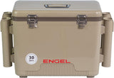 Engel UC30 30qt Leak-Proof, Air Tight, Fishing Drybox Cooler with Built-in Fishing Rod Holders, Also Makes The Perfect Hard Shell Lunchbox for Men and Women in Tan