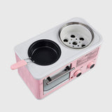 JDXQBLD Portable Multifunction 3 in 1 Breakfast Machine, Electric Mini Oven, Family Breakfast Station for Baking, Frying,Blue