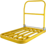 Carts with Wheels,Bright Yellow Heavy Duty Dolly Steel Push Truck Folding Flatbed Cart