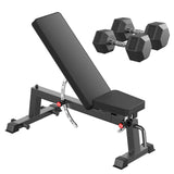 HANDBODE Adjustable Weight Bench for Full Body Workout, 1300 lb Weight Capacity Bench Press Bench of Home Gym Strength Training, Incline Upright Flat Utility Workout Bench with 30 lb Dumbbells