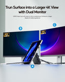 Laptop Docking Station Dual Monitor 4K@60Hz, 6*USB-C/A, PD3.0, Windows Only
