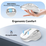 Bnnwa Rechargeable Wireless Mouse with Side Scroll Bluetooth Mouse -White