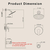 Kurpot Tub Shower Faucet Set, 8 Inch Matte Black Shower Head and Handle Set, High Pressure Bathtub Shower Faucet with Valve, Tub Spout and Trim Kit, Bathroom Shower Faucet Sets Complete, Black