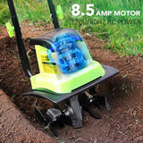 LOVTILLER 12 Inch Small Electric Corded Garden Tiller Cultivator 8.5 AMP Power Rototiller for Gardening