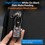 Open Alert TSA Approved Luggage Locks, 6 Pack, Easy Read Dials with Alloy Body.