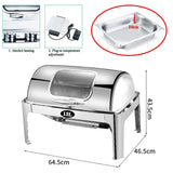 OGMOYT Food Warmers for Parties Buffets Electric, Stainless Steel Chafing Dish Buffet Set with Visible Lid, 13L Commercial Buffet Servers and Warmers for Keeping Food Warm ()