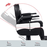 OmySalon Classic Barber Chair Reclining Hair Salon Stylist Chair All Purpose, Heavy Duty Hydraulic Pump, Adjustable Headrest, Tattoo Barbershop Beauty Spa Equipment