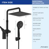 Ryamen Upgraded Dual Shower Heads Combo, 10 inch Filtered Shower Head with Handheld, 3-Way Rain Shower Head with Filters, 7 Settings Handheld Spray, High Pressure, Height Adjustable (Black)