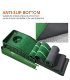 Golf Putting Mat Slim Compact 7.7-Inch Wide Single Hole – 8.5 Feet Long with Range Markers, Automatic Ball Return for Golfers Ascent