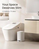 Small Bathroom Trash Can with Lid Soft Close, Step Pedal, 5 Liter / 1.3 Gallon Stainless Steel Garbage Can