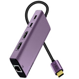 USB C Laptop Docking Station Dual HDMI Monitor 10in1 Dongle Type-C Hub Dock