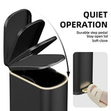 2.6 Gal Bathroom Trash Can with Soft Close Stay Open Lid