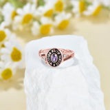 Oseew 2027 Graduation Class Ring for Women High School College (Rose Gold)