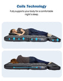 JOYTUTUS 6.4-6.7Ft Truck Bed Air Mattress with Removable Tailgate Extension,Thickened Inflatable Full Size Regular Truck Beds, with Air Pump&2 Pillows,Black