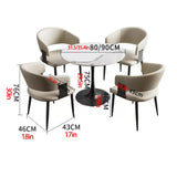 Dining Chairs Set of 4, Mid Century Modern Faux Leather Upholstered Dining Chairs with Curved Back Gold Metal Legs for Dining Room Kitchen Cafe, Black & Gold