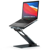Height Adjustable Laptop Stand for Desk, Dual Foldable Aluminum Computer Riser