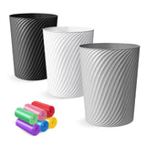 Small Trash Can 3 Pack 1.8 Gallons, Bathroom Trash Can & Garbage Can with 6 Trash Bags
