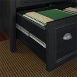 Bush Home Fairview 2 Drawer Lateral File Cabinet in Antique Black/Hansen Cherry