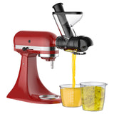 Masticating Juicer Attachment for KitchenAid Stand Mixer, Masticating Juicer, Slow Juicer Attachment for Kitchen Aid with Dual Feed Chute and Push Rod