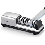 Reemix Electric Knife Sharpener with 4-Stage Sharpening (Repair, Coarse, Medium, Fine & Polish), 20° Fixed Angle, Non-Slip Base & Metal Shavings Collector for Kitchen Knives (Sliver)
