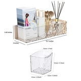 Lae Nuvole Adhesive Shower Caddy 4-Pack, Wall Bathroom Organizer, Clear