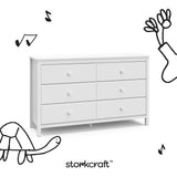 Storkcraft Alpine 6-Drawer Dresser (White) – GREENGUARD Gold Certified, White Dresser for Bedroom, Kids & Nursery Storage Drawers, Safety Interlocking Drawers, Pre-Installed Tracks, Kids Bedroom
