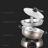 SJYDQ Multifunctional Intelligent Electric Steamer, 6L Automatic Lifting Electric Hotpot Steamer, Suitable for Home Kitchen, Restaurant (Color : D)