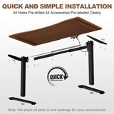 Solid Wood Electric Standing Desk 55"x23.6"Home Office Desk,Adjustable Workbench with 3 Stages Single Motor