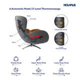 NOUHAUS Heated Classic Massage Chair Full Body and Spot Massaging Recliner with Ottoman, Bluetooth Speaker, in-Chair Charger. Portable Shiatsu Body Massager Chair (Caramel, Leather)