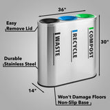Zedfire 33 Gallon Stainless Steel Commercial Trash, Recycling & Compost Bin