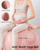YOTTOY Anti-Burst Exercise Ball for Working Out, Yoga Ball for Pregnancy,Extra Thick Workout Ball for Physical Therapy,Stability Ball for Ball Chair Fitness with Pump (Pink) YOTTOY