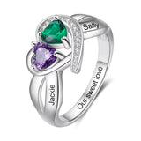 Oseew Mothers rings with 2 birthstones 10k white gold 18k white gold mothers ring mothers ring 2 birthstones white gold 18k Women birthstone gold rings for mom