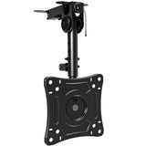 MOUNTUP Folding Under Cabinet TV Mount, VESA 75x75mm & 100x100mm Flip Down & Swivel TV Bracket for Most 13-32" LCD Screens up to 22 Lbs, Height Adjustable Space Saving Under Counter Mount for RV