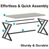 LVB Grey Computer Office Desk, Industrial Wood PC Gaming Gray Desk for Home Office