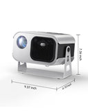 [100% Offset & 360° Stand] 4K Support Projector with WiFi 6 and Bluetooth 5.4, Antmap Outdoor Movie Projector with 12W Immersive Speaker, Home Theater Proyector Compatible with Phone/TV Stick/PC/PS5