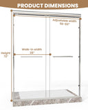 Sliding Shower Door 56-60" W x 72" H, Bathroom Sliding Door,Double Sliding Glass Shower Door, 1/4-Inch (6mm) Clear Tempered Glass, Easy Install Frameless Shower Doors for Walk-in Shower (Chrome)