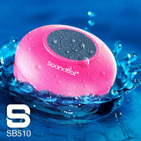 SoundBot® Waterproof Shower Speaker HD Water Resistant Bluetooth Handsfree Portable with Loud Clear Sounds 6+hrs of Playtime, Wireless Suction Cup Small Durable for Outdoors Travel Home SB510 (Pink)
