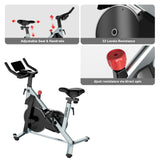 DeerRun Exercise Bike, Indoor Cycling Bike with Adjustable Magnetic Resistance, Low-Noise Belt Drive Stationary Bike for Home Cardio, 300 lb Capacity, Device Mount & LCD Monitor