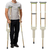 Aluminum Crutches for Adults, Pair of Height Adjustable Crutch (Fits 5'0" - 5'10"), Universal & Lightweight Crutches for Kids, Women, Includes Padded Underarm Cushions, Rubber Tips, 300 lbs Capacity