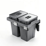 Under Sink Trash Can - Double-Bin Pull-Out Design, Damped & Concealed, Removable Inner Bins for Easy Sorting, Ideal for Home & Commercial Cabinet Use (18.03" x 10.23" x 19.48")