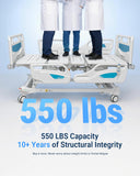 noerishia 5-Function Electric Hospital Bed with CPR Emergency Release, Timotion Motor, 250kg Weight Capacity, Adjustable Home Care Bed for Elderly Patients
